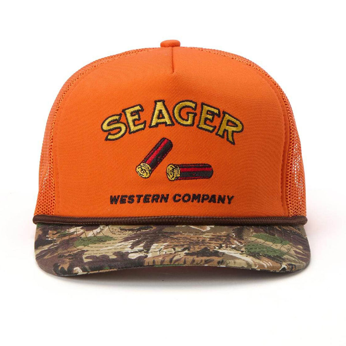 Seager Gone Huntin' Snapback Hat - Orange/Camo image 3