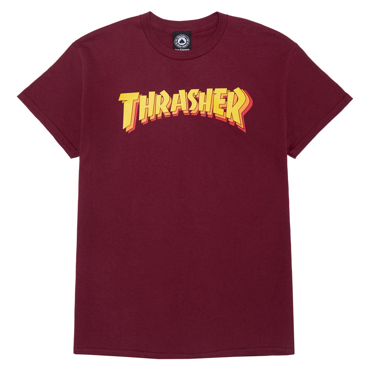 Thrasher Stacked T-Shirt - Maroon image 1
