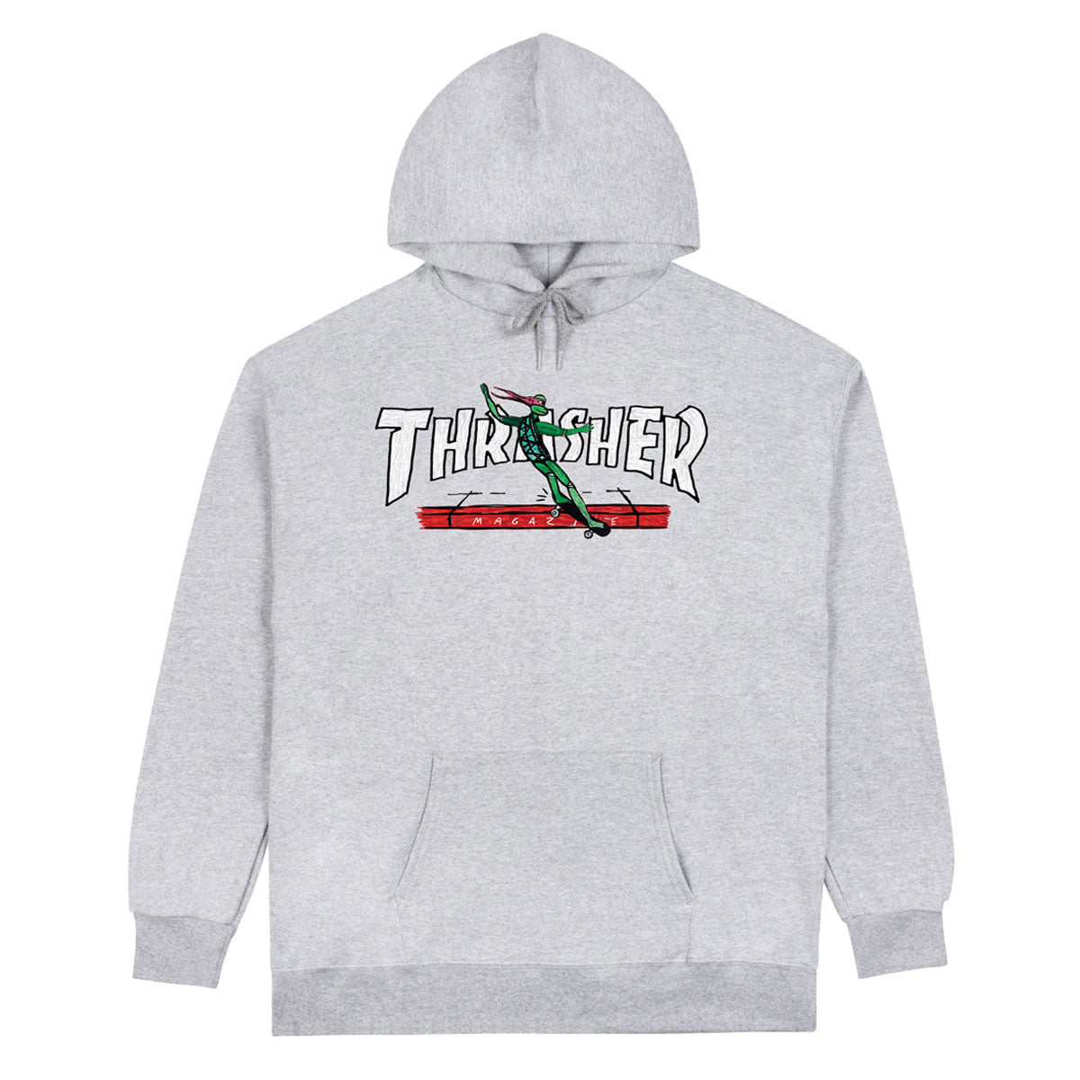 Thrasher Red Curb By LSD Worldpeace Hoodie - Ash Grey image 1
