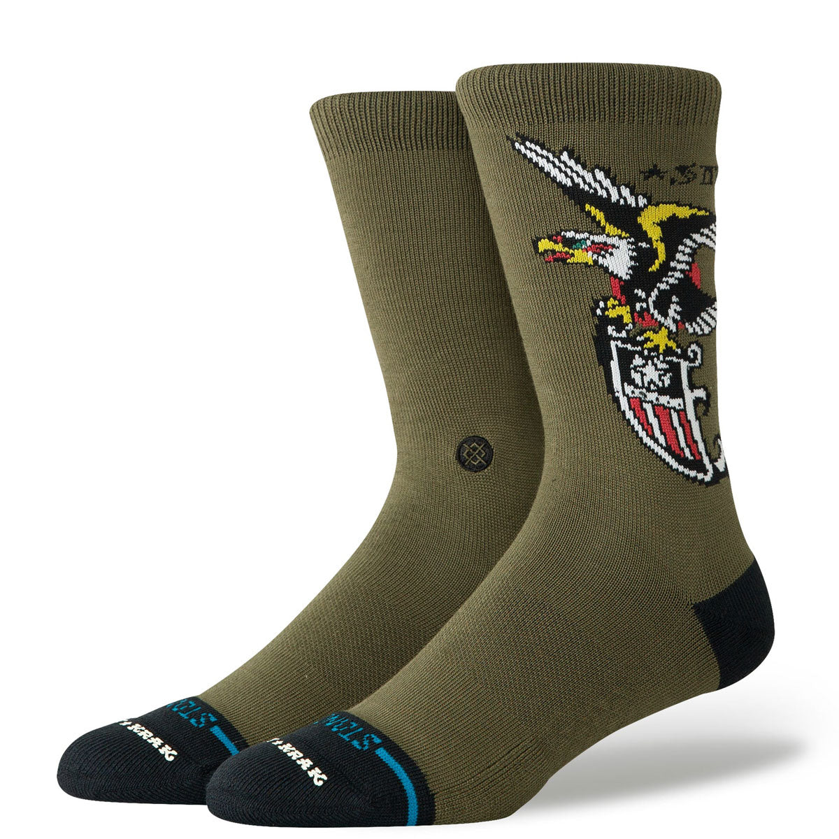 Stance The Eagle Crew Socks - Military Green image 1