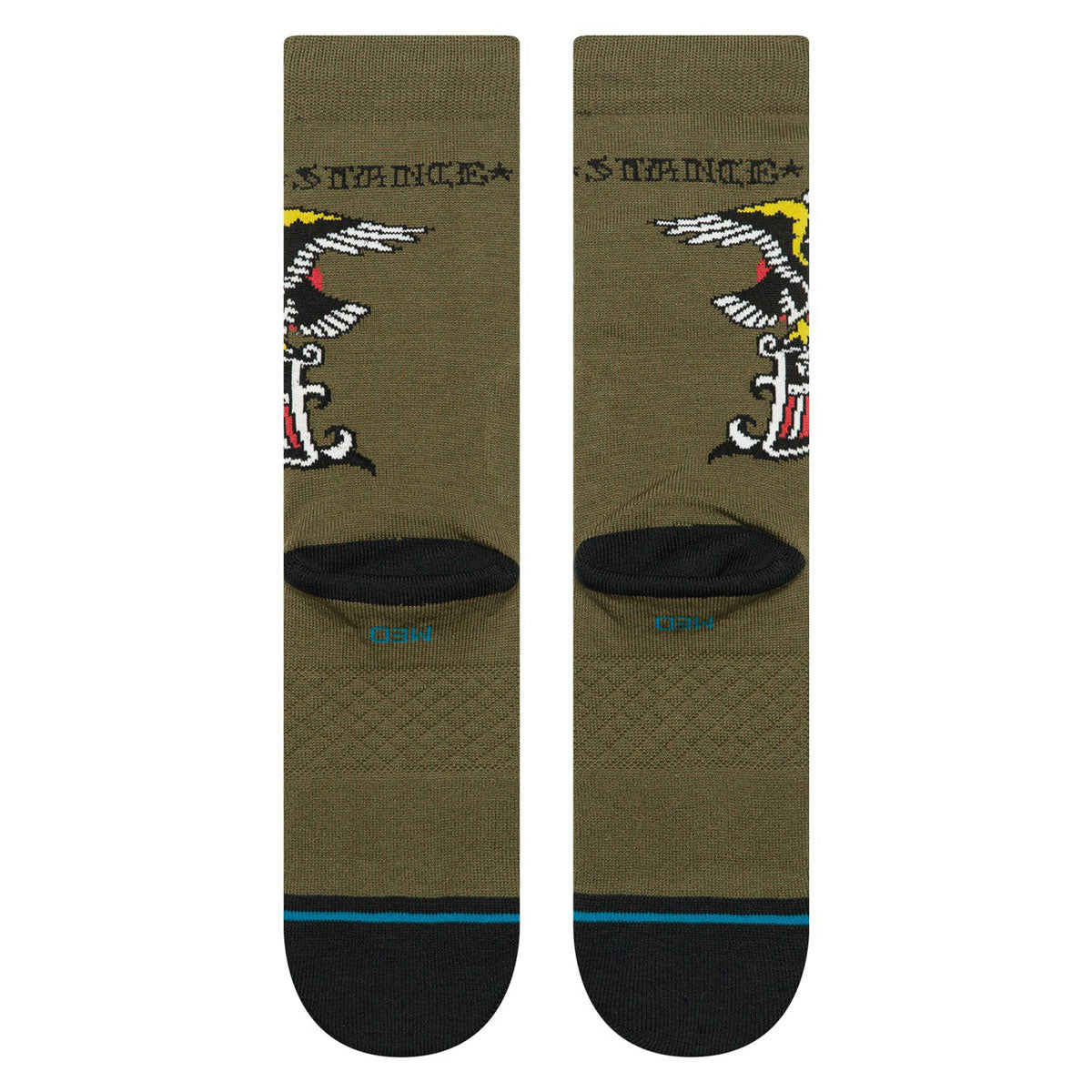 Stance The Eagle Crew Socks - Military Green image 3