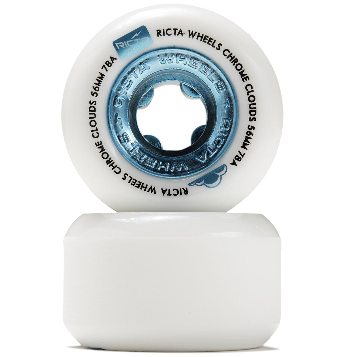 Ricta Chrome Clouds 78a Skateboard Wheels - Blue - 56mm image 2