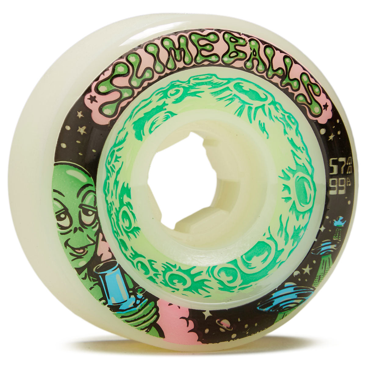 Slime Balls Saucers 99a Skateboard Wheels - White - 57mm image 1