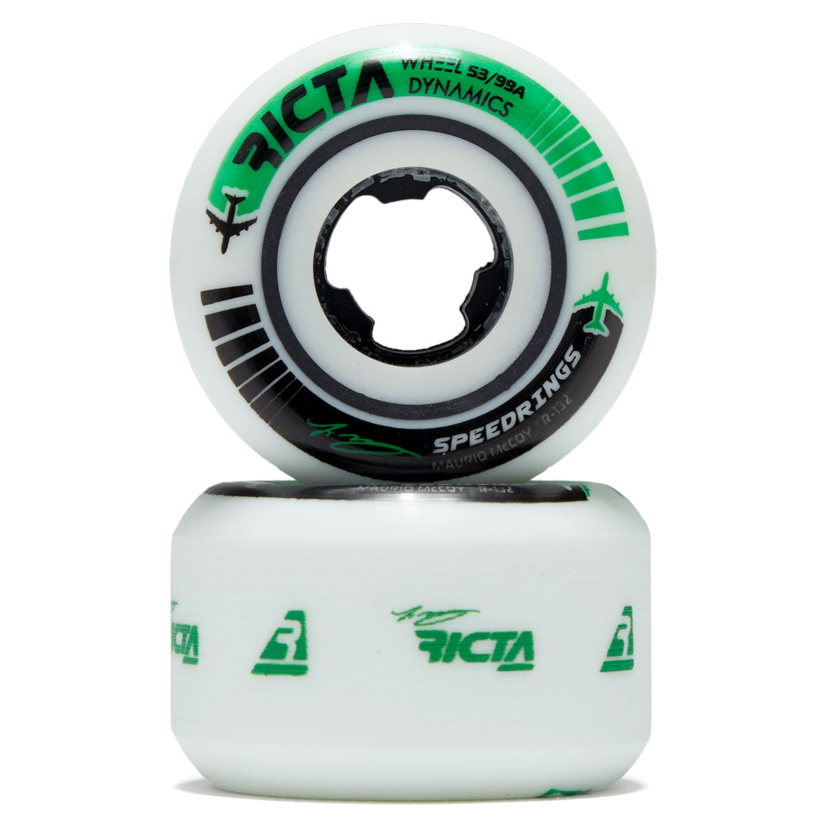 Ricta McCoy Speedrings 99a Wide Skateboard Wheels - White - 53mm image 2