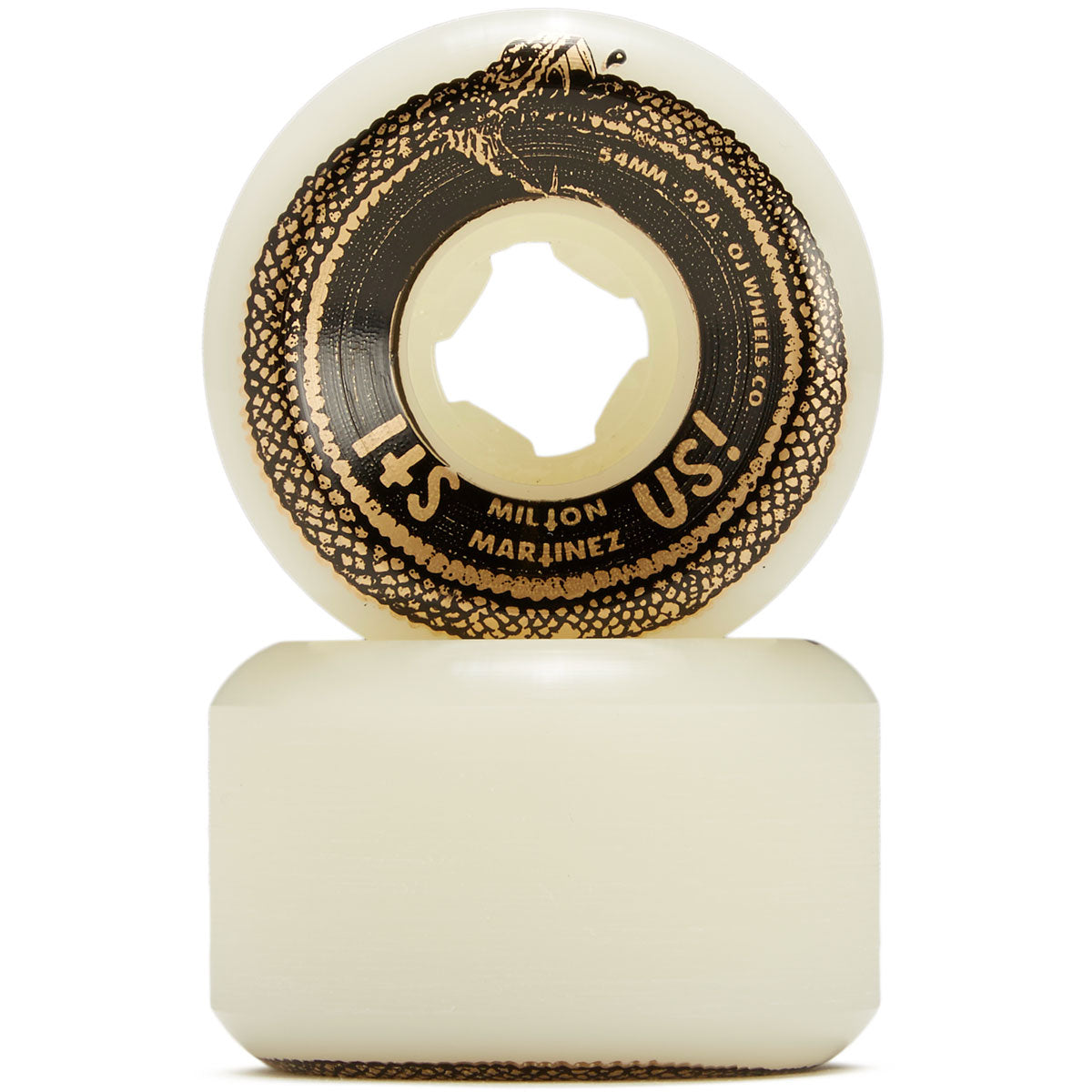 OJ Martinez Its Us Hardline 99a Skateboard Wheels - Gold/White - 54mm image 2