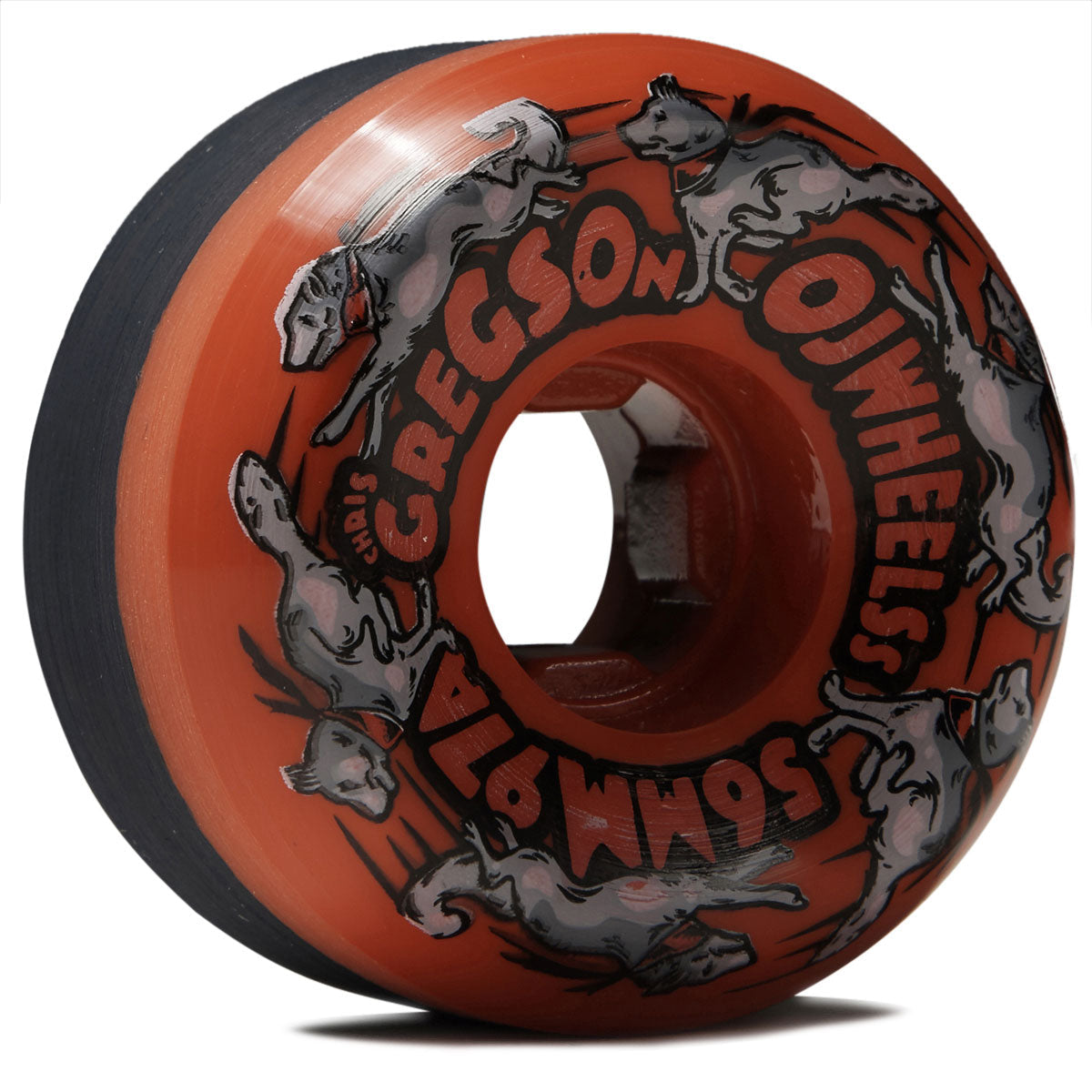 OJ Gregson Masher II 50/50 Split Elite Mini Combo 97a Skateboard Wheels - Red/Black - 56mm image 1