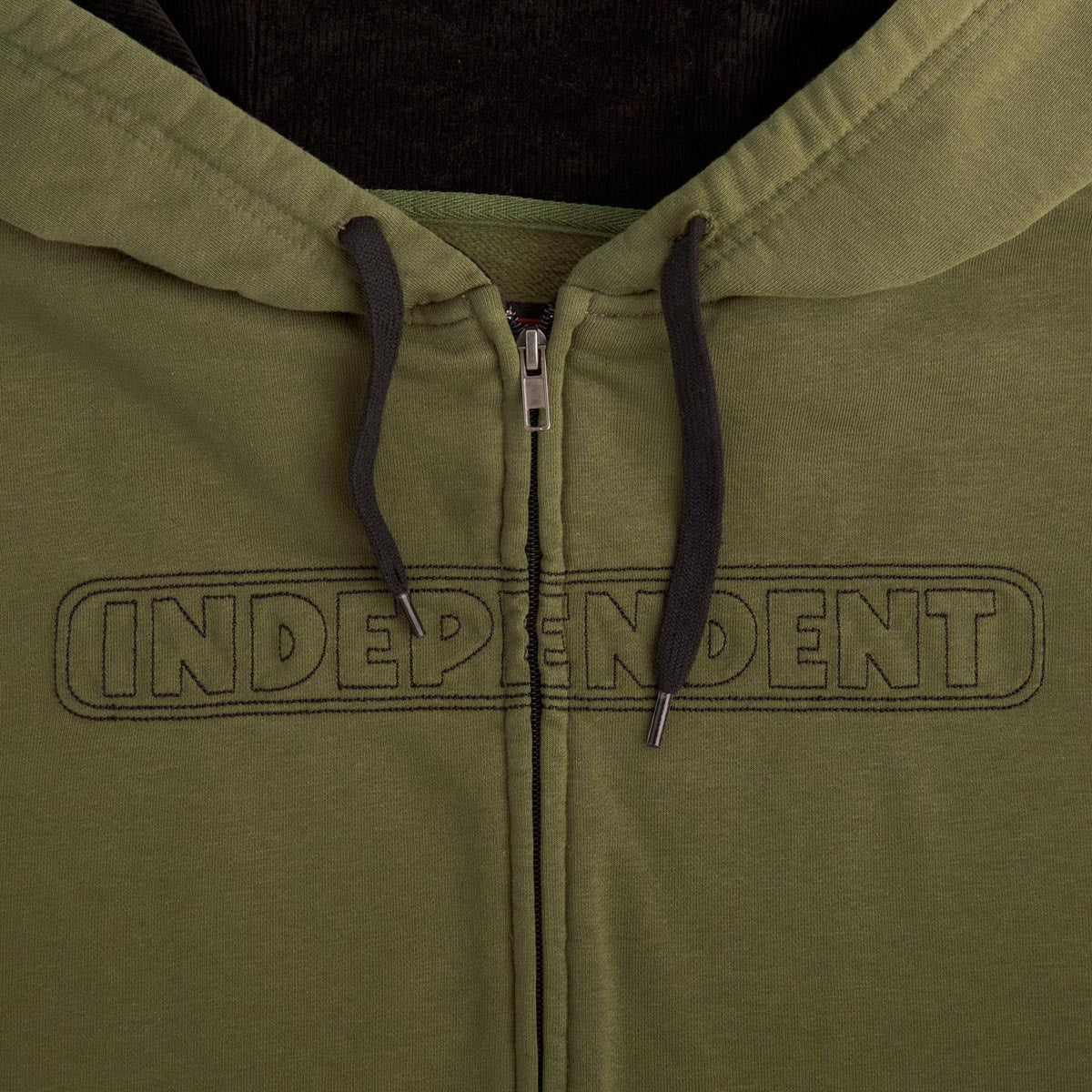 Independent Bar Stitch Zip Hoodie - Olive image 2