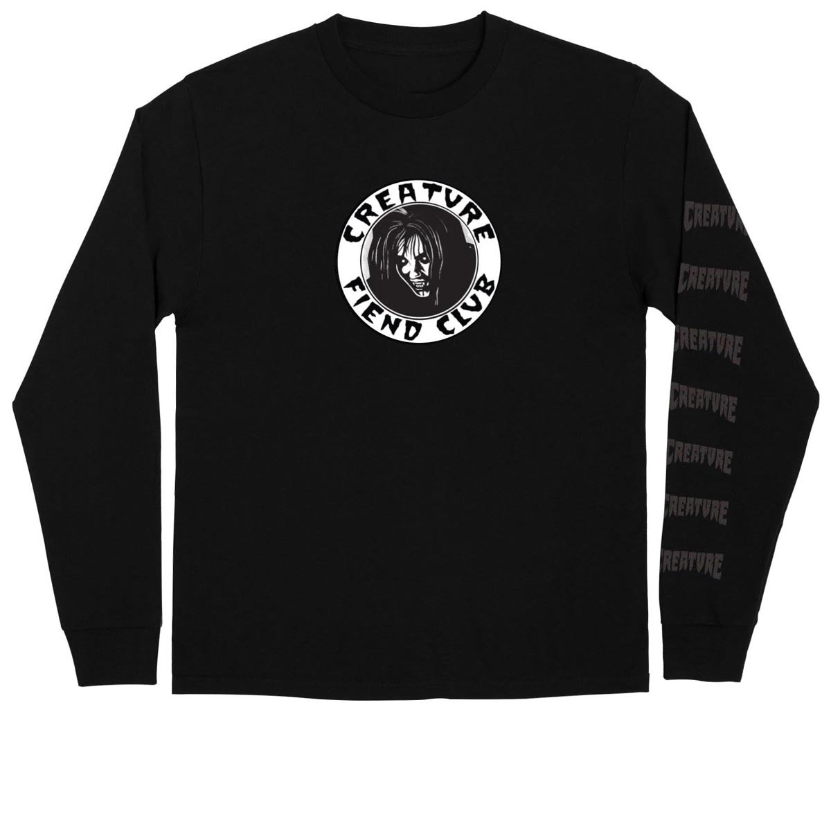 Creature Fiend Club Relic Front Long Sleeve T-Shirt - Black image 1