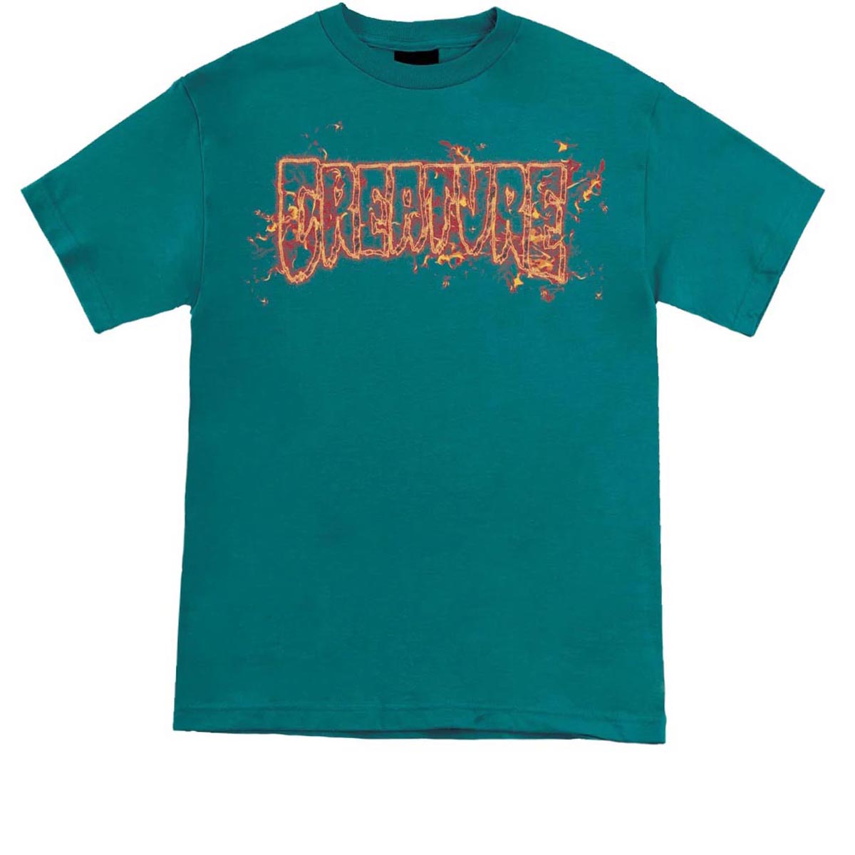 Creature Inferno Logo Outline T-Shirt - Jade Green image 1