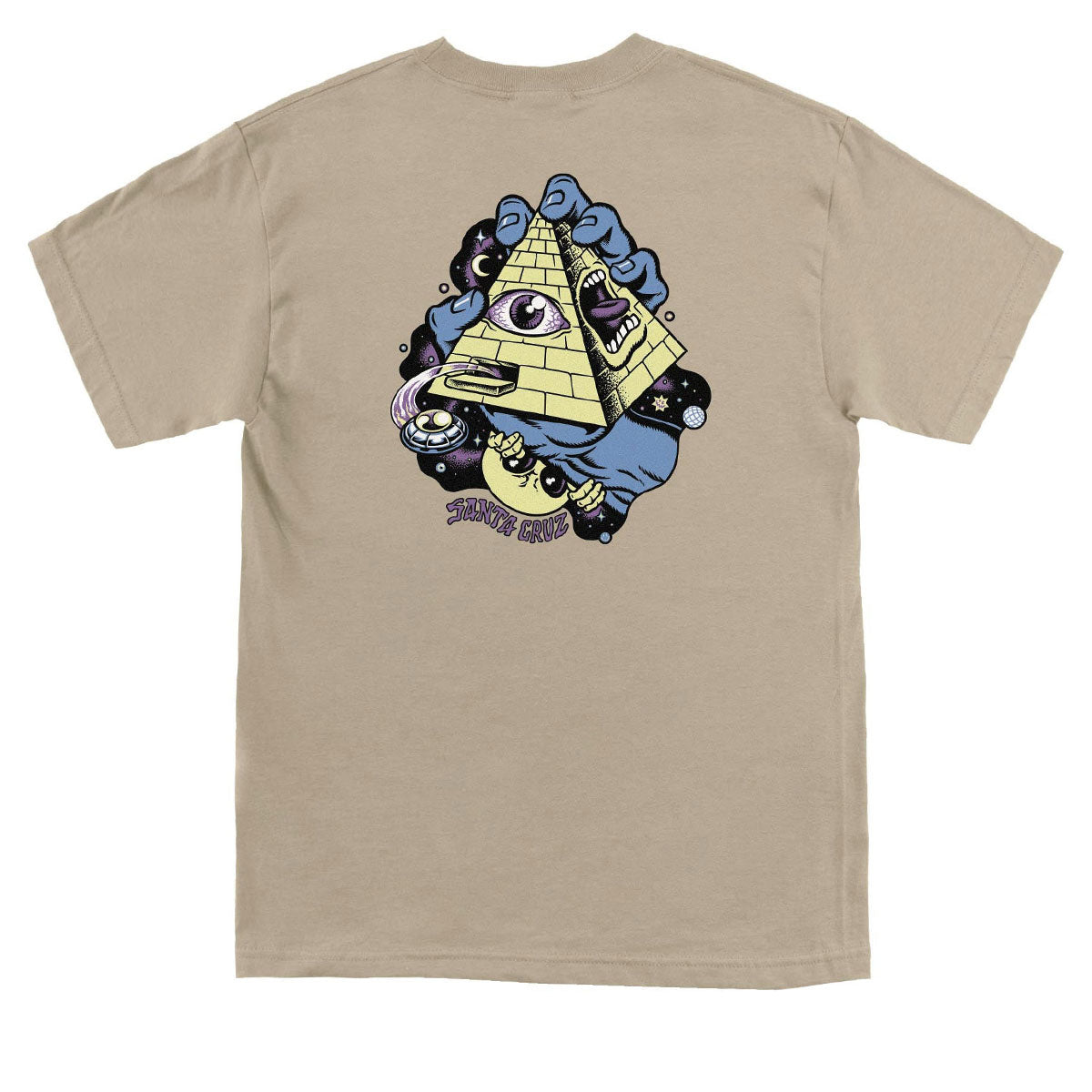 Santa Cruz Knibbs Invasion Hand T-Shirt - Sand image 1