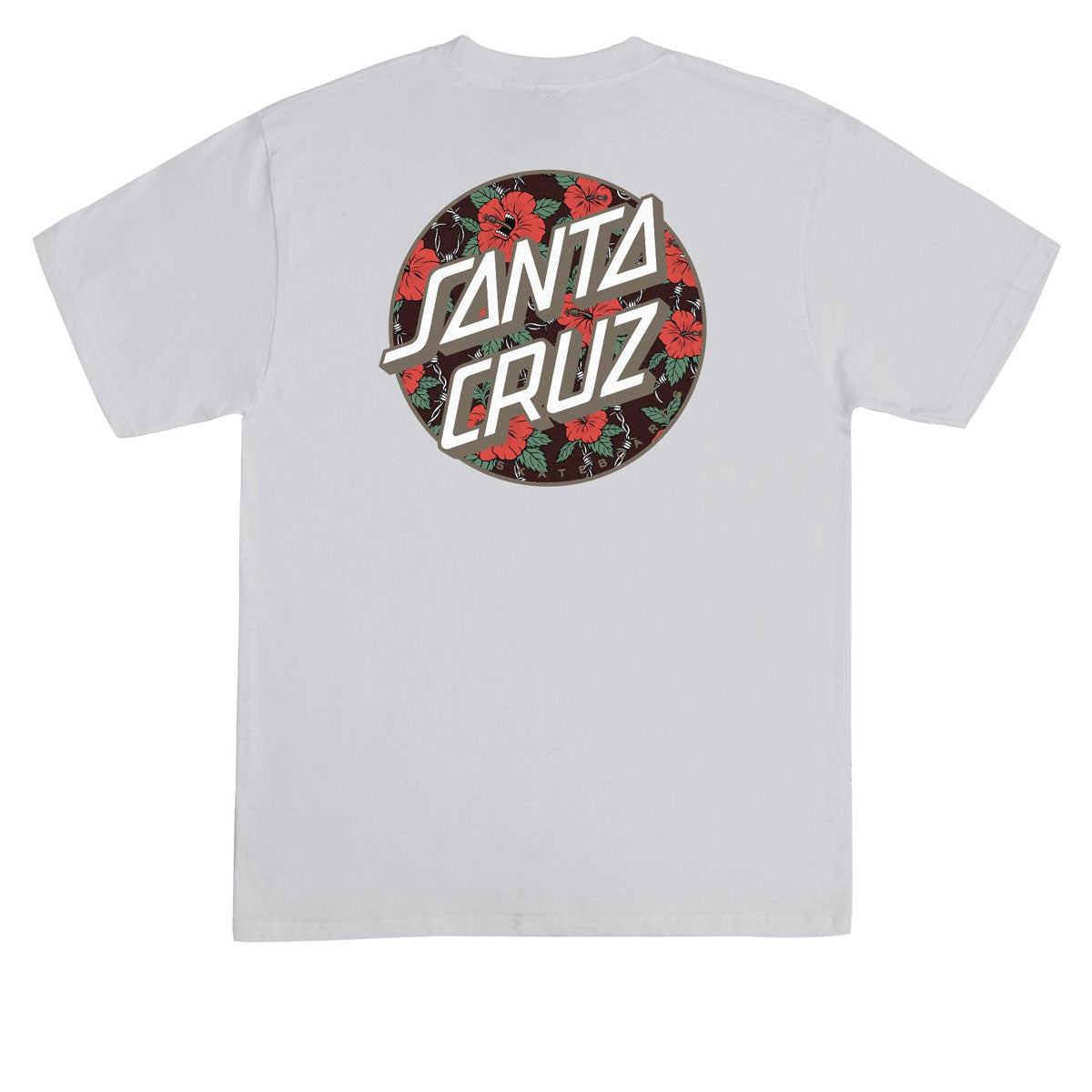 Santa Cruz Screaming Hibiscus Dot T-Shirt - Ash image 1