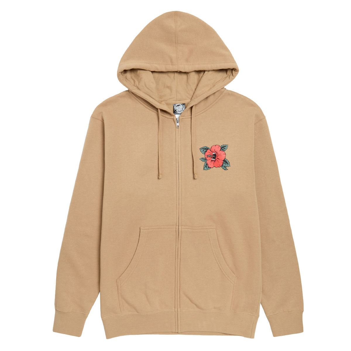 Santa Cruz Screaming Hibiscus Dot Zip Hoodie - Sandstone image 1
