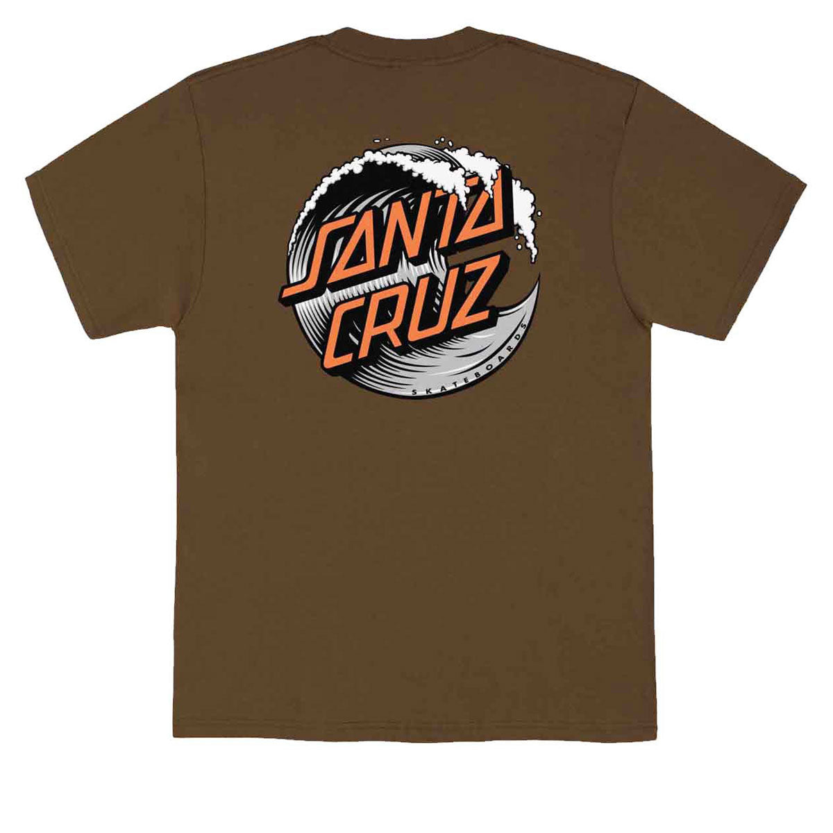 Santa Cruz Wave Dot T-Shirt - Dark Chocolate/Grey/Orange image 2