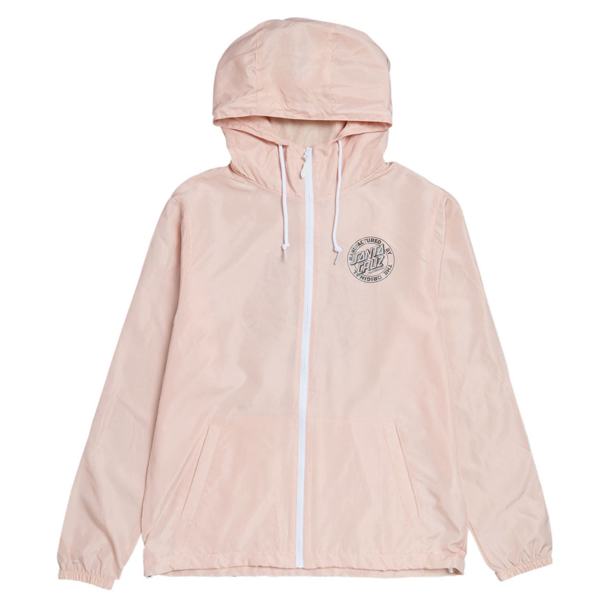 Santa Cruz Womens MFG Dot Lined Windbreaker Jacket - Blush/White image 1