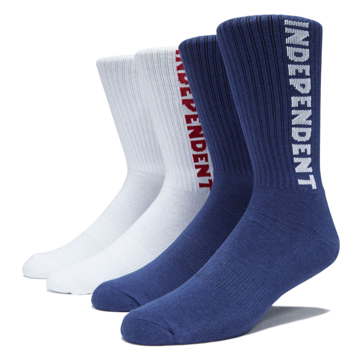 Independent Baseline Crew 2 Pack Of Socks - White/Navy image 1