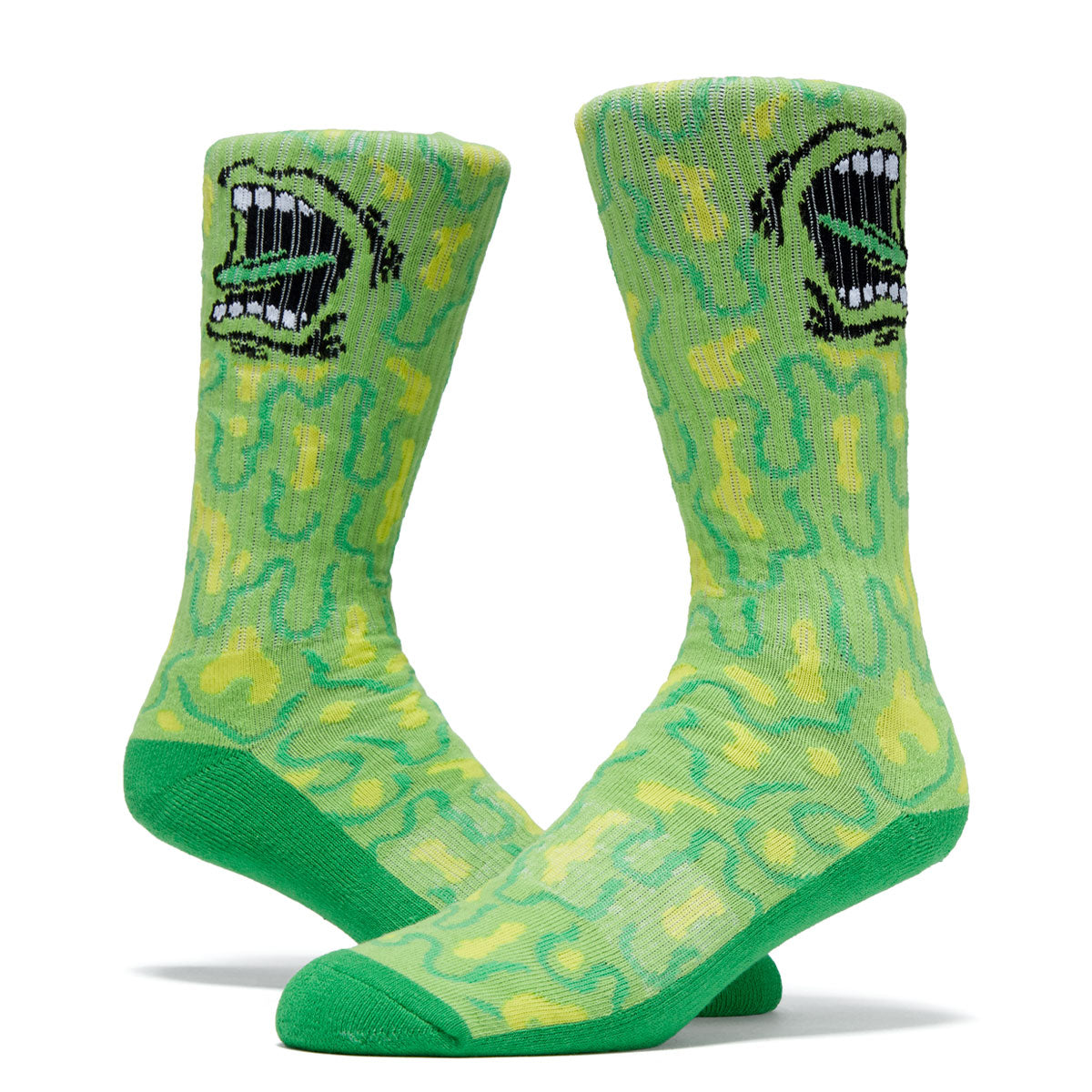 Santa Cruz Allover Screaming Strip Crew Socks - Screaming Slime image 2