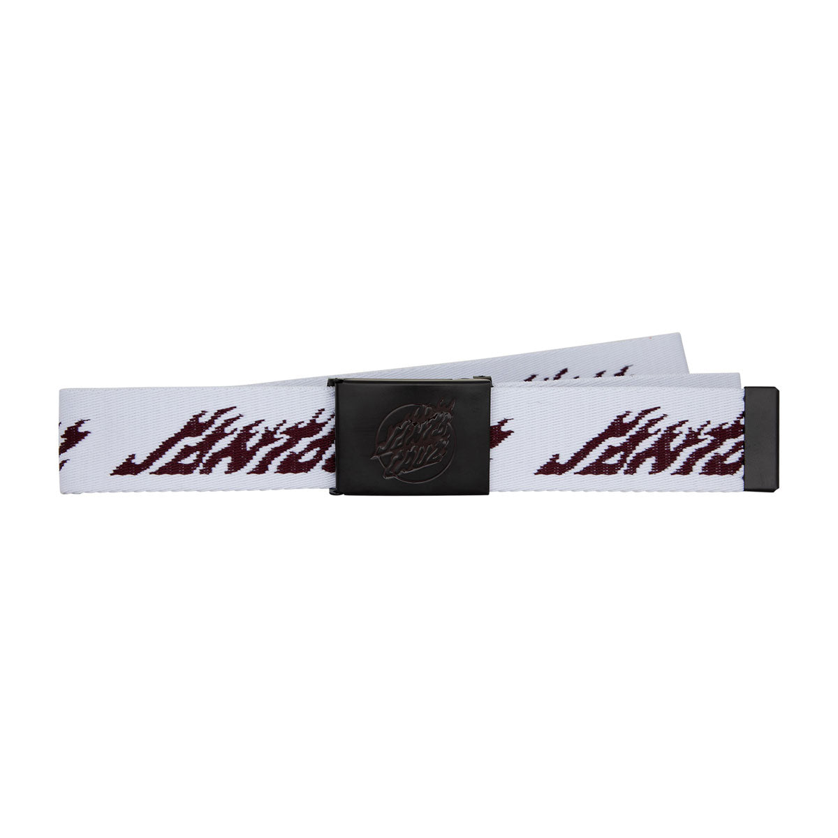Santa Cruz Flame Dot Strip Web Belt - White image 1