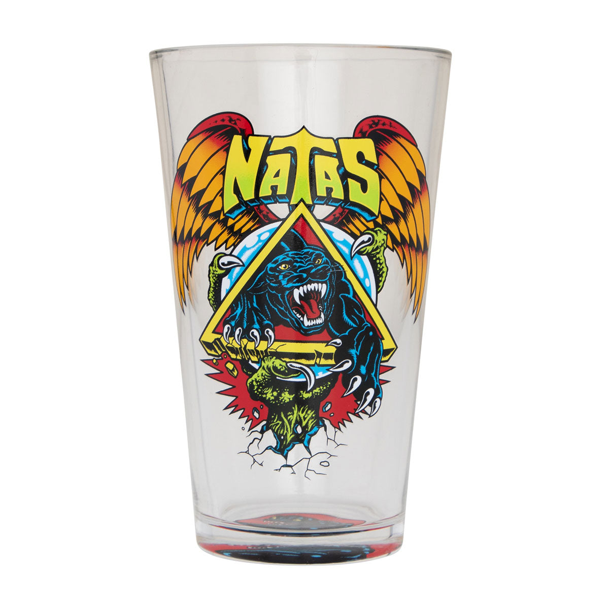 Santa Cruz Natas SC Panther 16 oz Pint Glass - Black/Green image 1