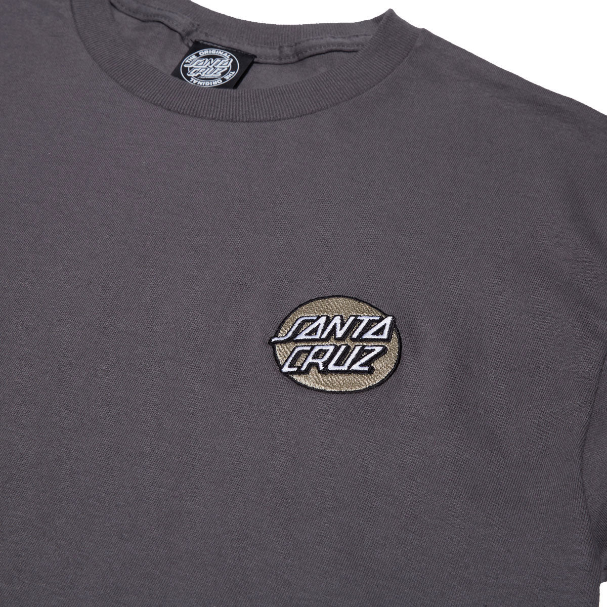 Santa Cruz Cruz Embroidered T-Shirt - Charcoal/Tan image 2