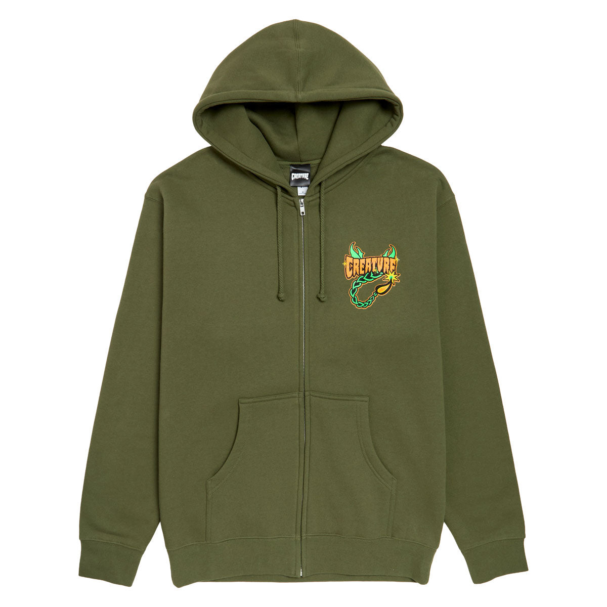 Creature Deadly Sands Zip Up Hoodie - Army image 1
