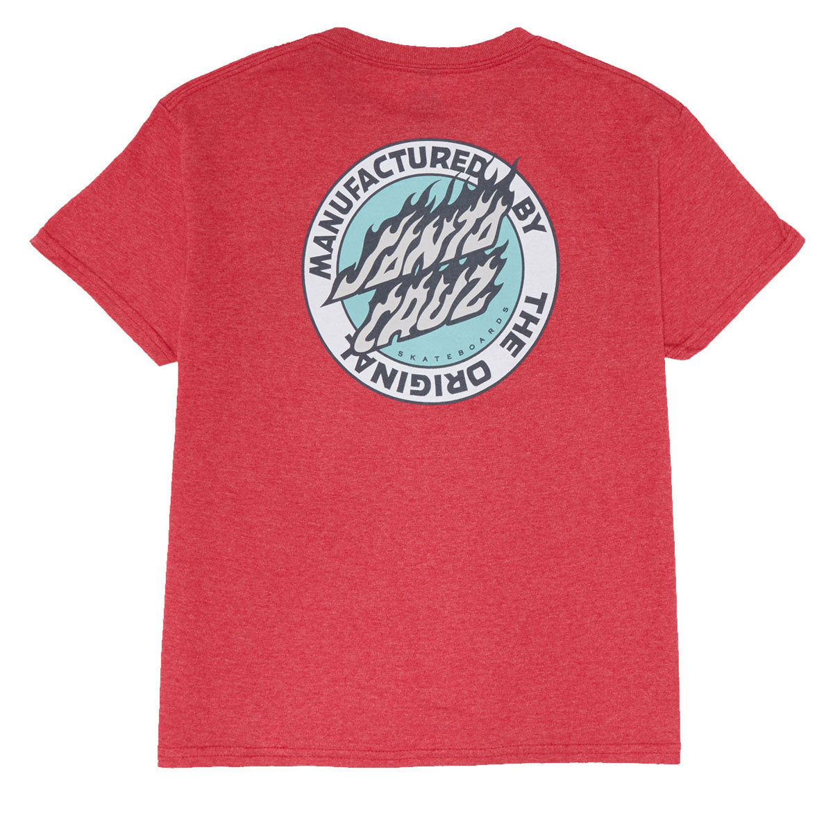 Santa Cruz Youth Flamed MFG Dot T-Shirt - Heather Red image 1