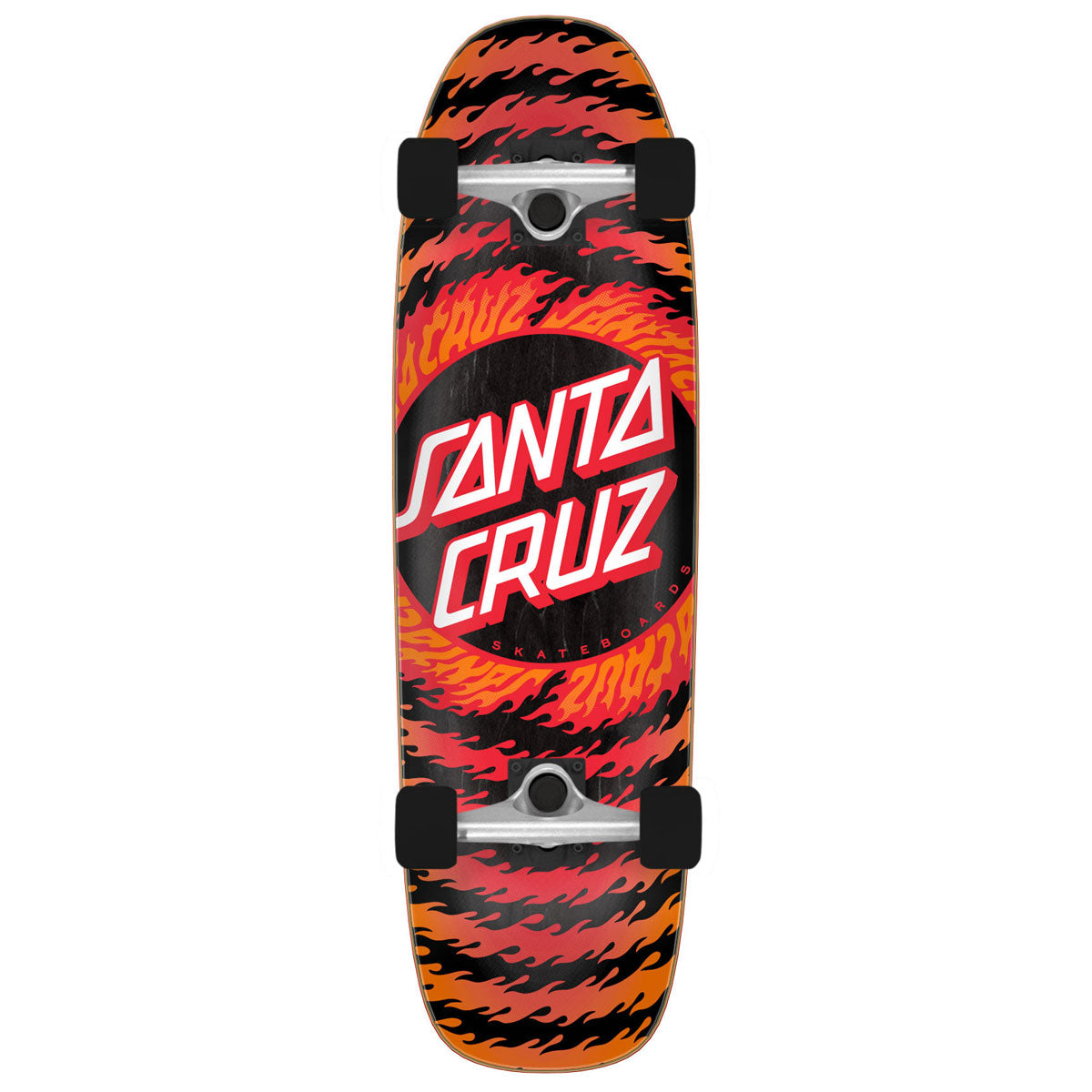 Santa Cruz Flame Ringed Dot Street Cruzer Pre-Built Skateboard Complete - 8.40