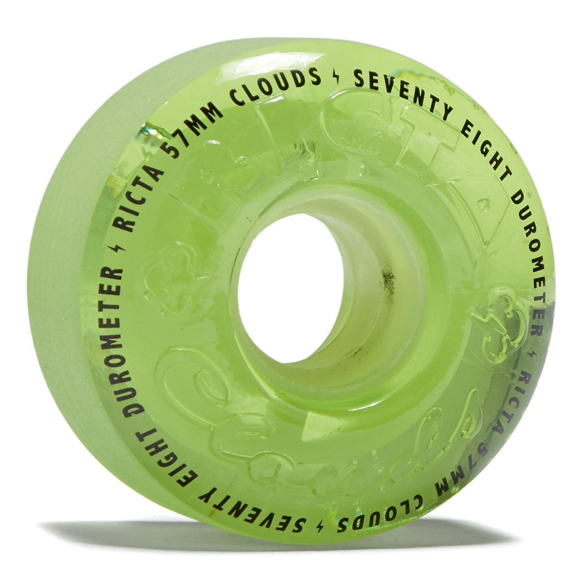 Ricta Clouds 78a Skateboard Wheels - Transparent Green/Glow In The Dark - 57mm image 1