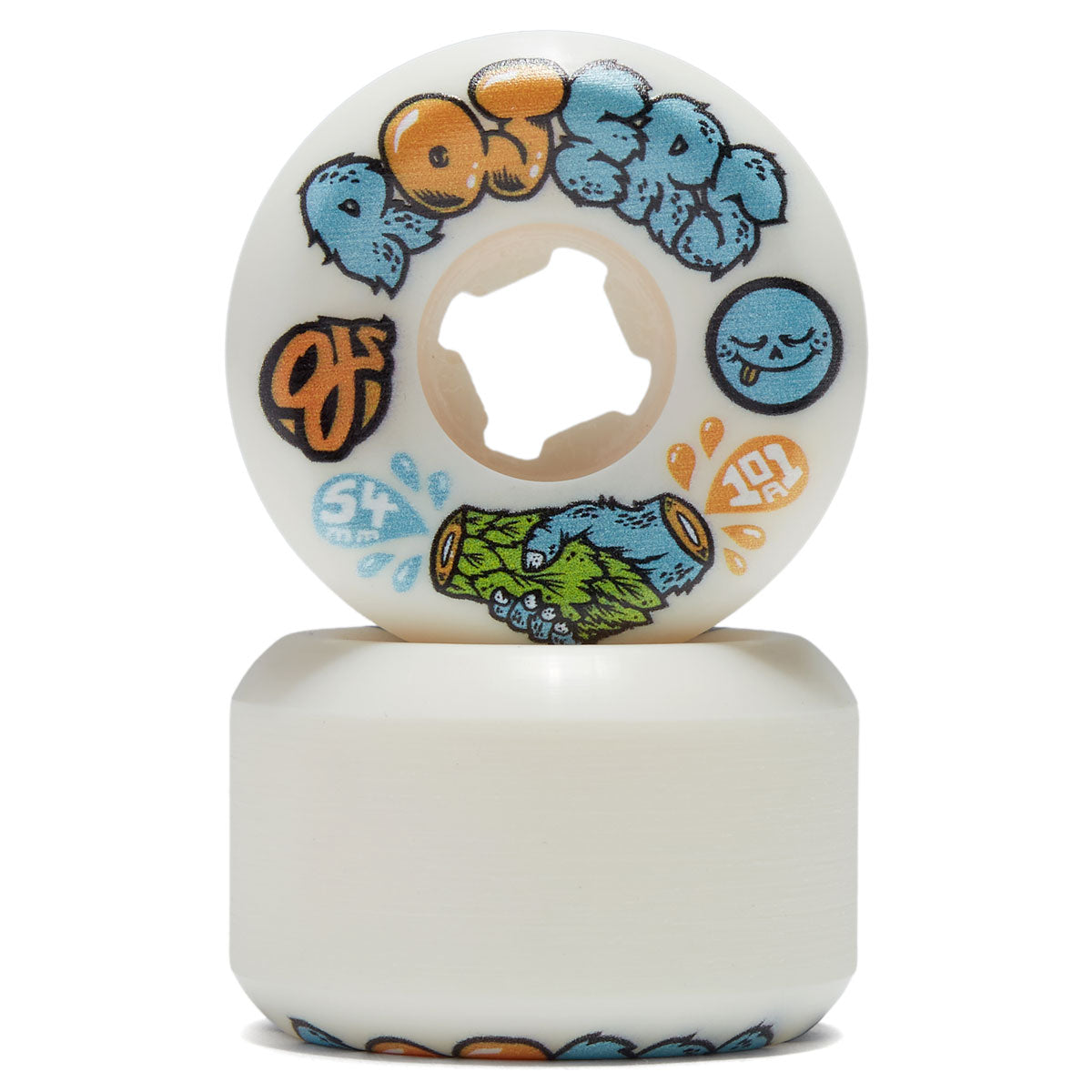 OJ x Roger Skate Co Elite Hardline 101a Skateboard Wheels - White - 54mm image 2