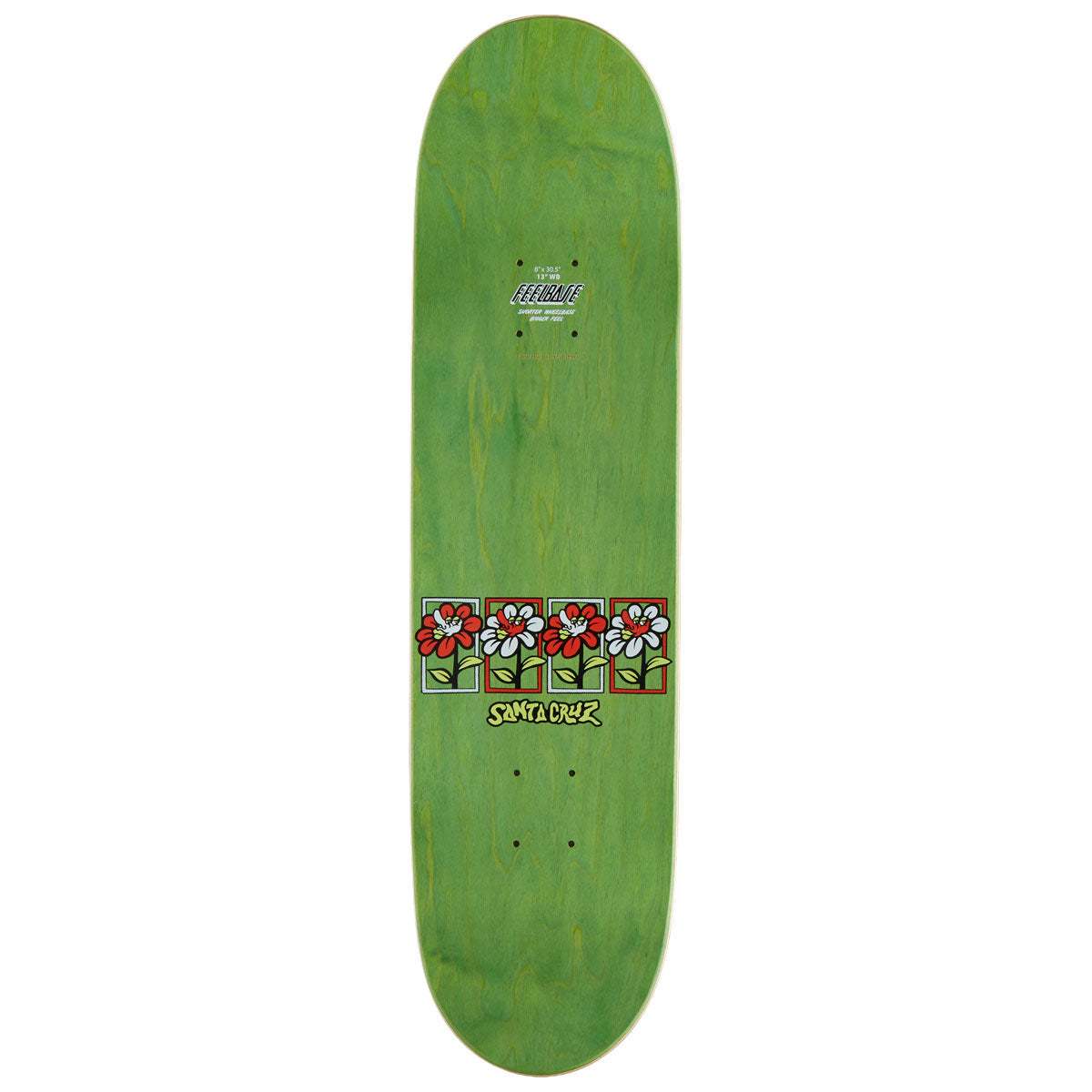 Santa Cruz Delfino Flower Frame FeelBase Pro Skateboard Deck - 8.00