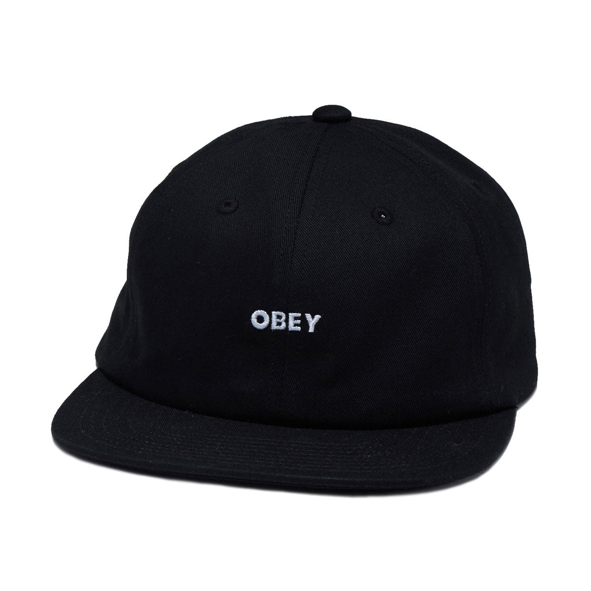 Obey Bold Twill 6 Panel Strapback Hat - Black image 1