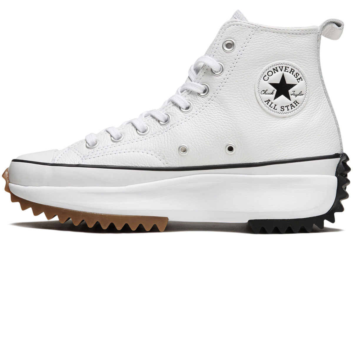 Converse Run Star Hike Hi Shoes - White/Black/Gum image 2