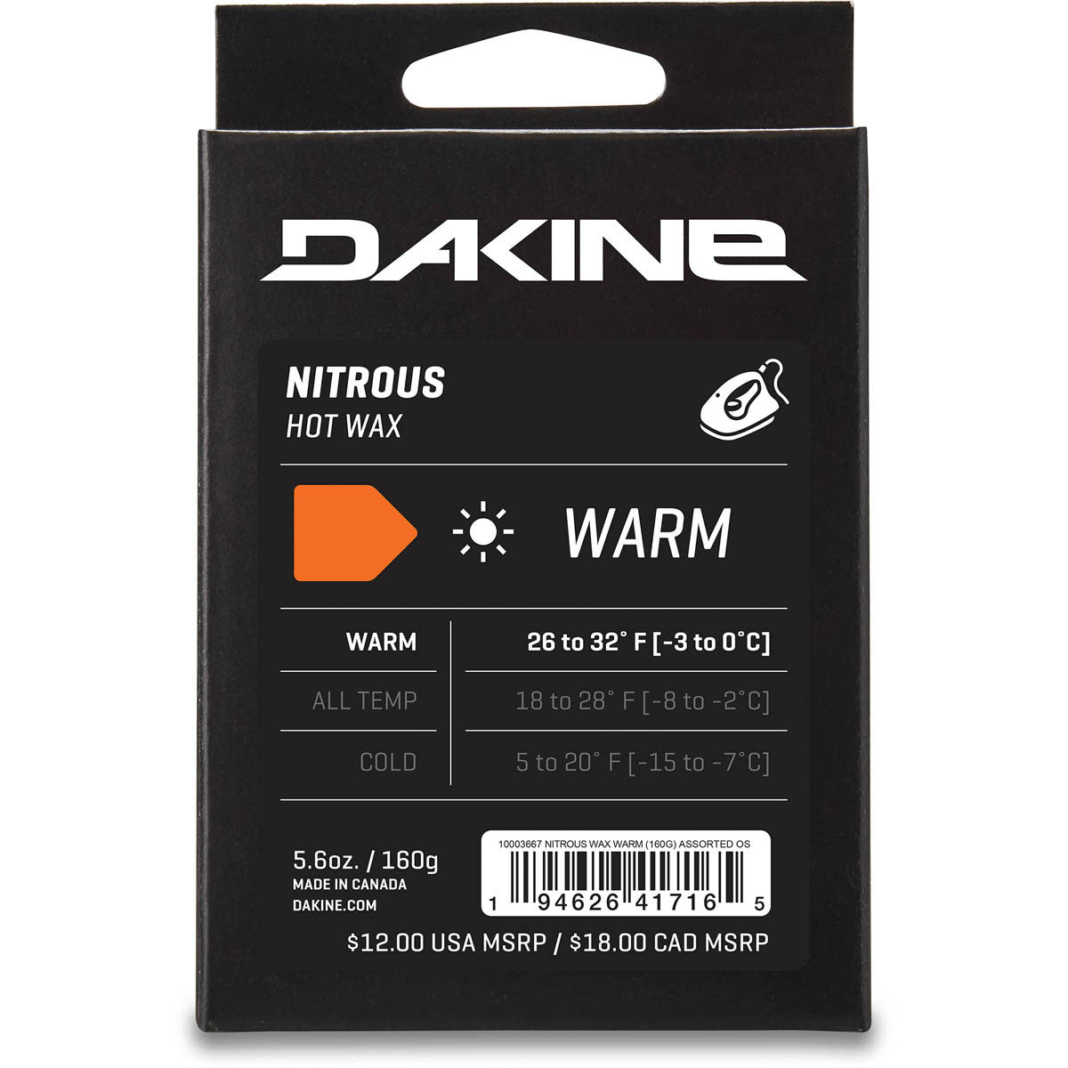 Dakine Nitrous Warm Snowboard Wax - Assorted - 160g image 1