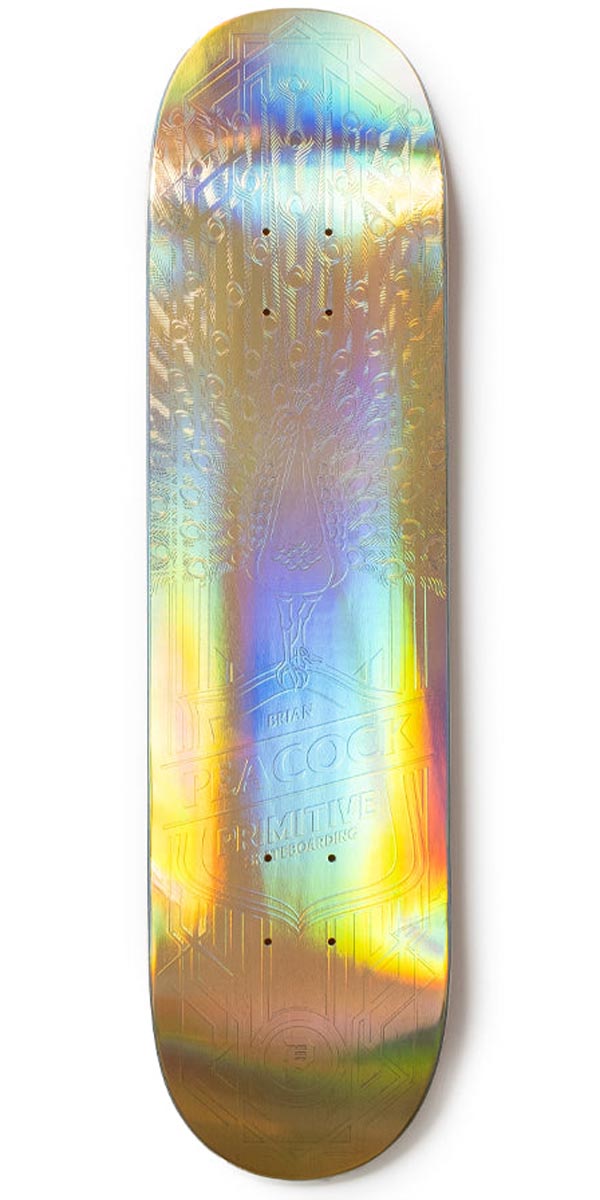 Primitive Peacock Holofoil Peacock Skateboard Deck - Gold - 7.875