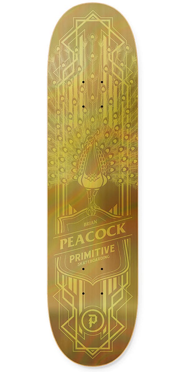 Primitive Peacock Holofoil Peacock Skateboard Deck - Gold - 7.875