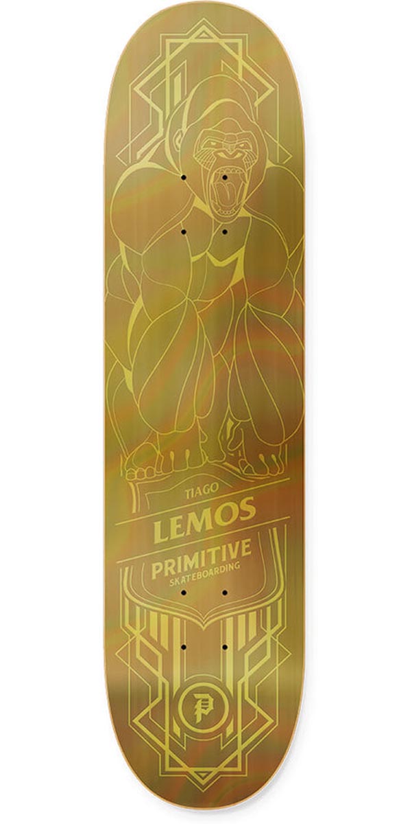 Primitive Lemos Holofoil Gorilla Skateboard Deck - Gold - 8.00