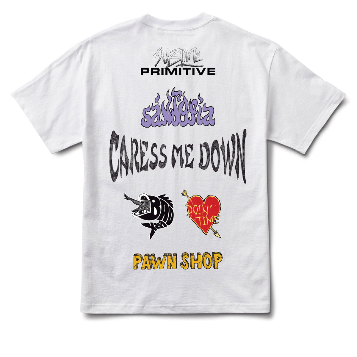 Primitive x Sublime Down Here T-Shirt - White image 2