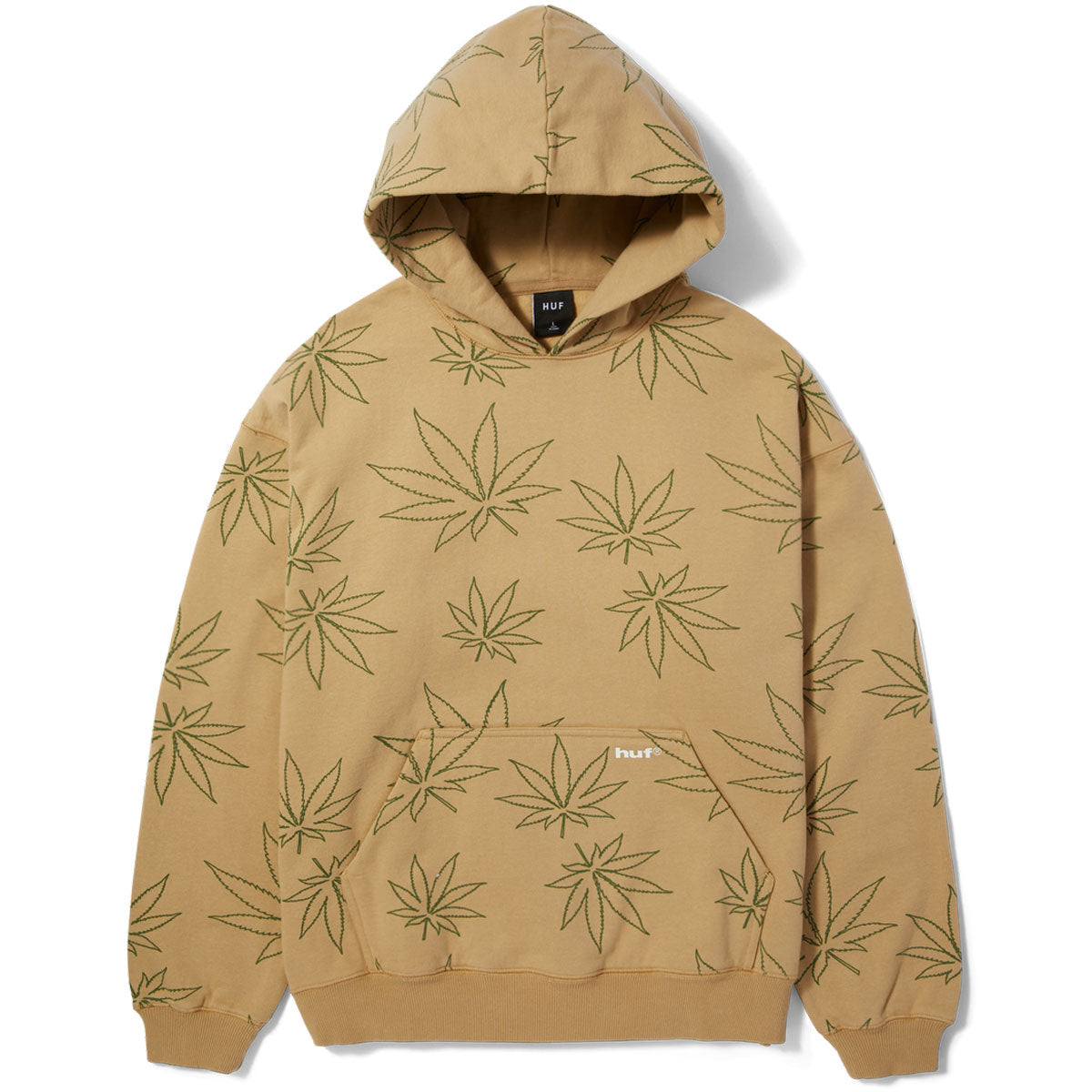 HUF Plantlife Fleece Hoodie - Oatmeal – Daddies Board Shop
