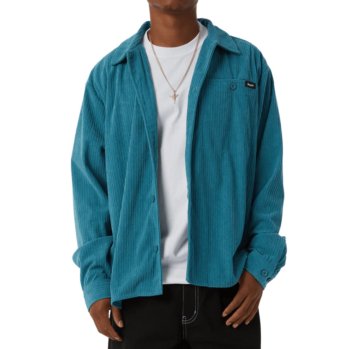 HUF Co Corduroy Over Shirt - Dark Teal image 1