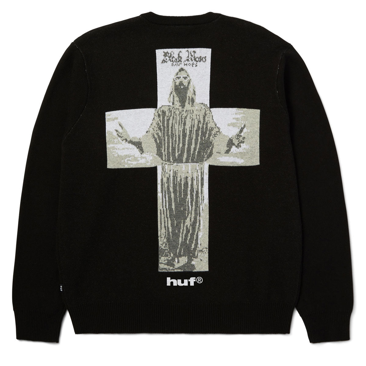 HUF Black Moses Knit Sweatshirt - Black image 1