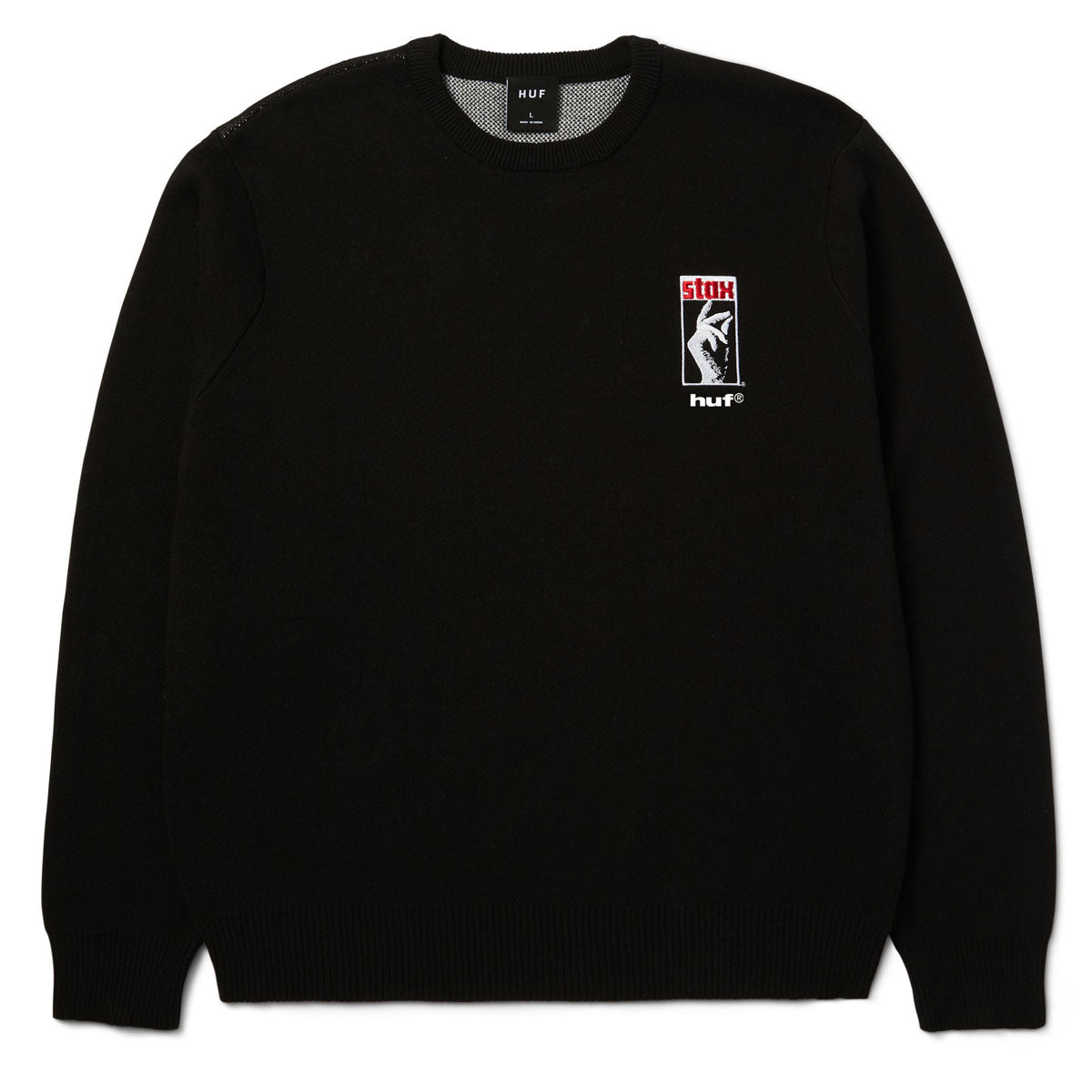 HUF Black Moses Knit Sweatshirt - Black image 2