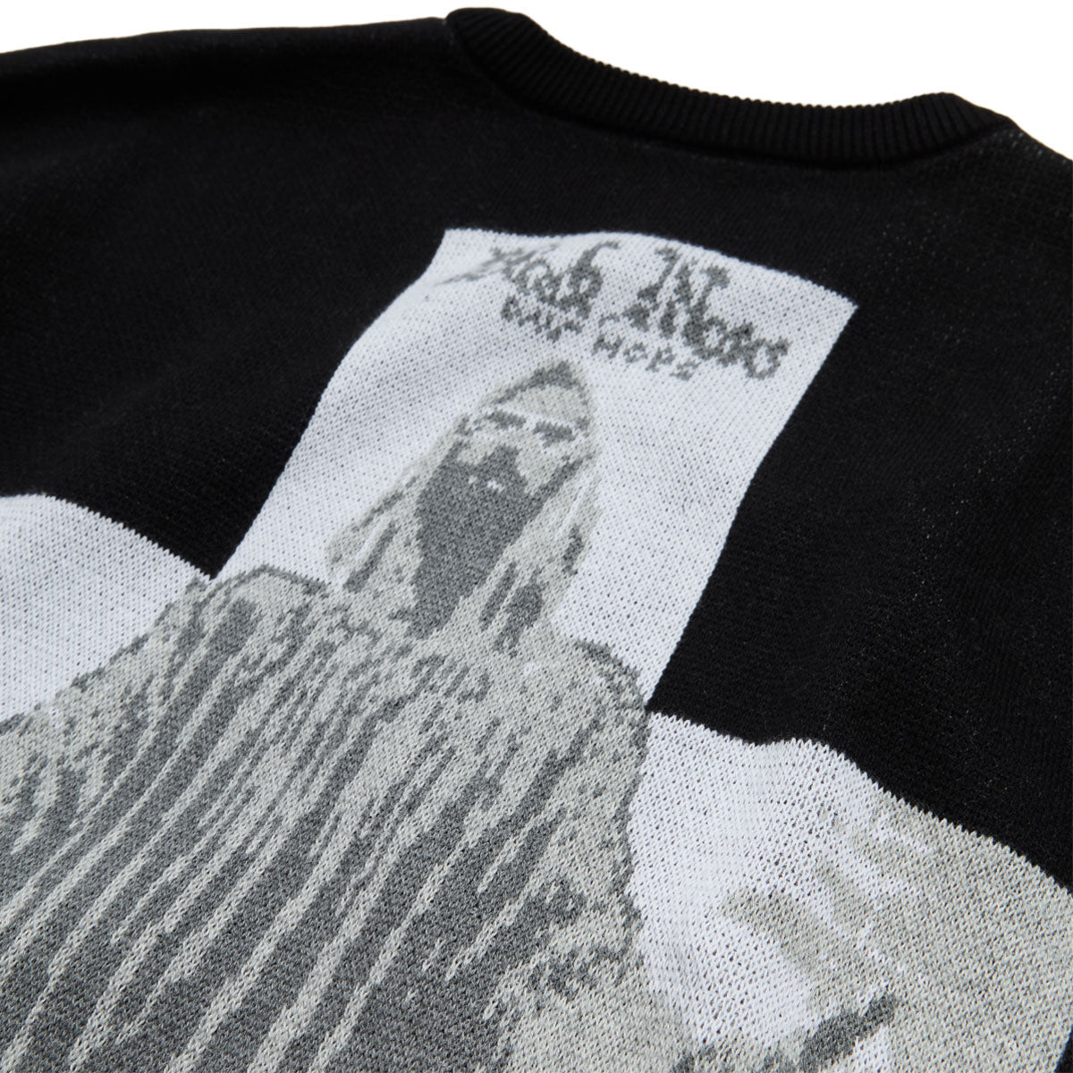 HUF Black Moses Knit Sweatshirt - Black image 4