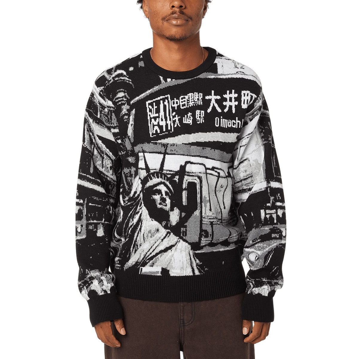HUF Worldwide Commuter Sweatshirt - Black image 1