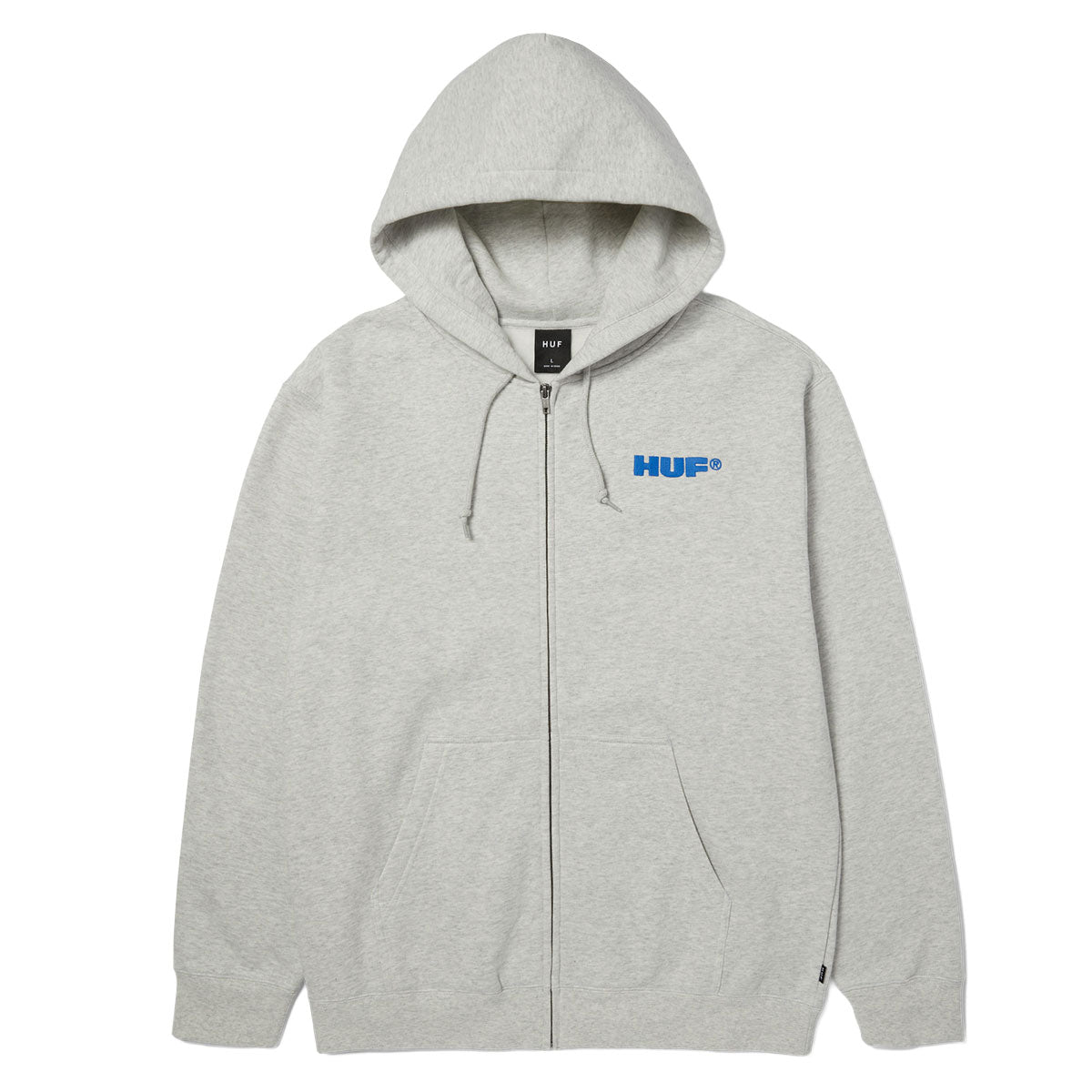 HUF All Caps Zip Up Hoodie - Ash image 1