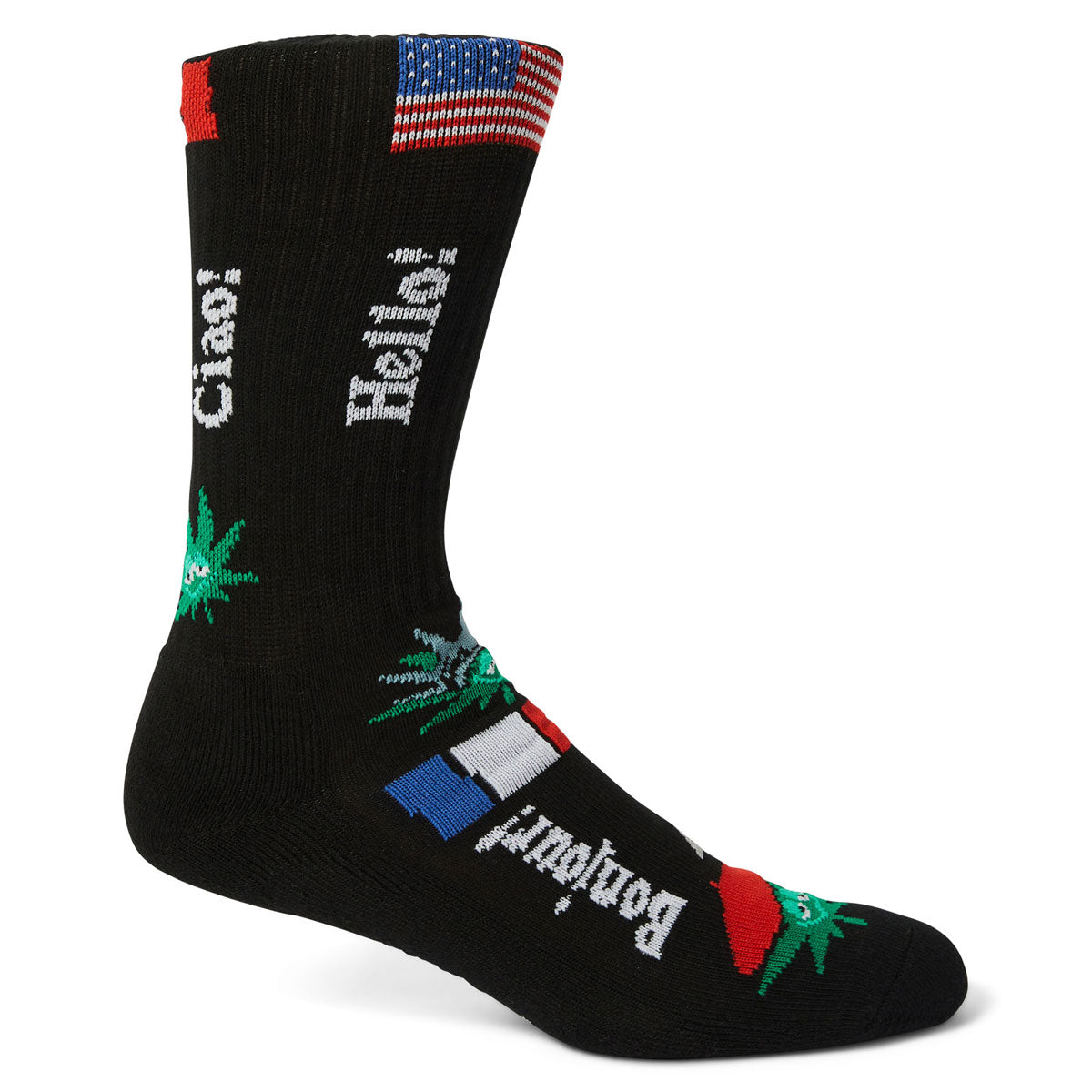 HUF Green Buddy Tourist Socks - Black image 2