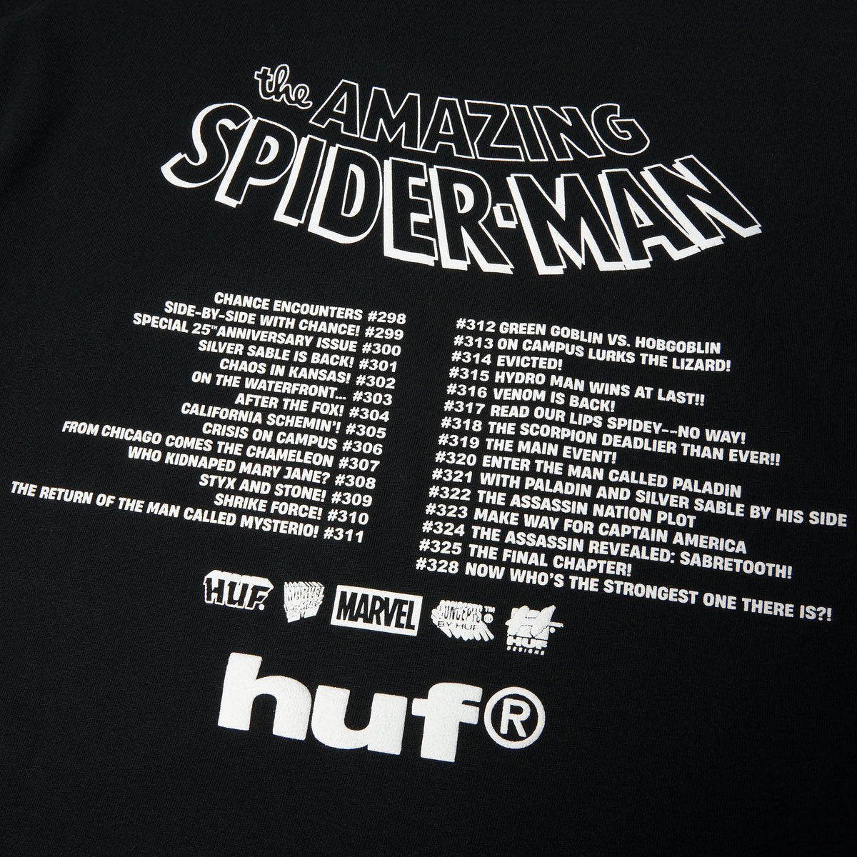 HUF x Spiderman Three Hundred T-Shirt - Black image 3