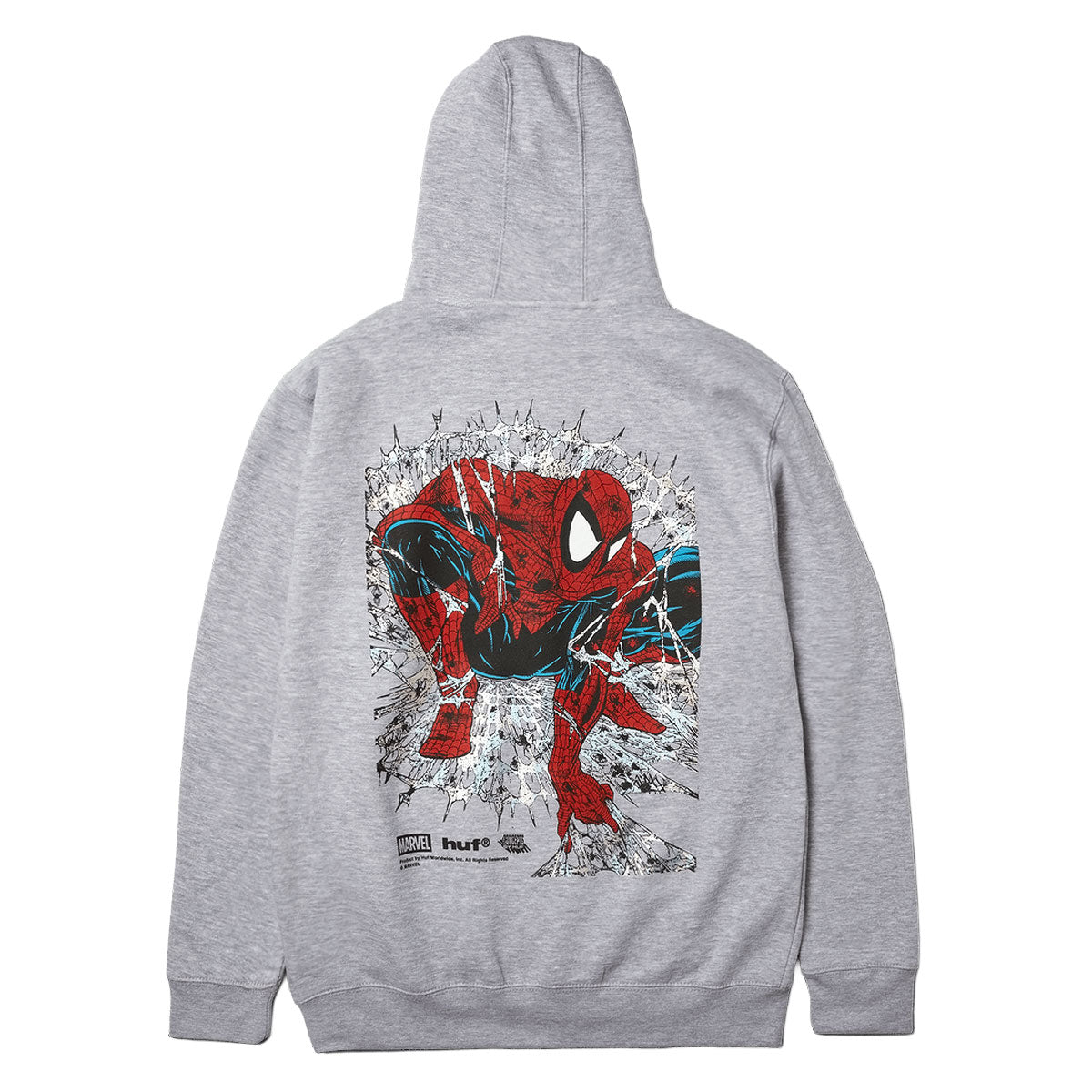 HUF x Spiderman Arachknight Full Zip Hoodie - Heather Grey image 1