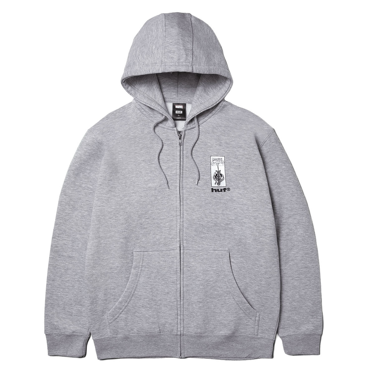 HUF x Spiderman Arachknight Full Zip Hoodie - Heather Grey image 2