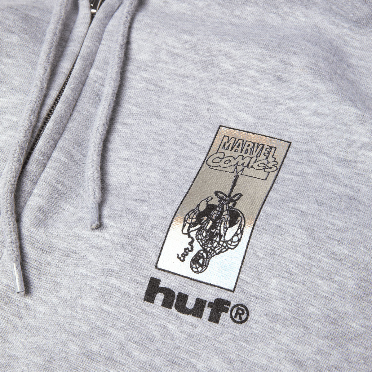 HUF x Spiderman Arachknight Full Zip Hoodie - Heather Grey image 3