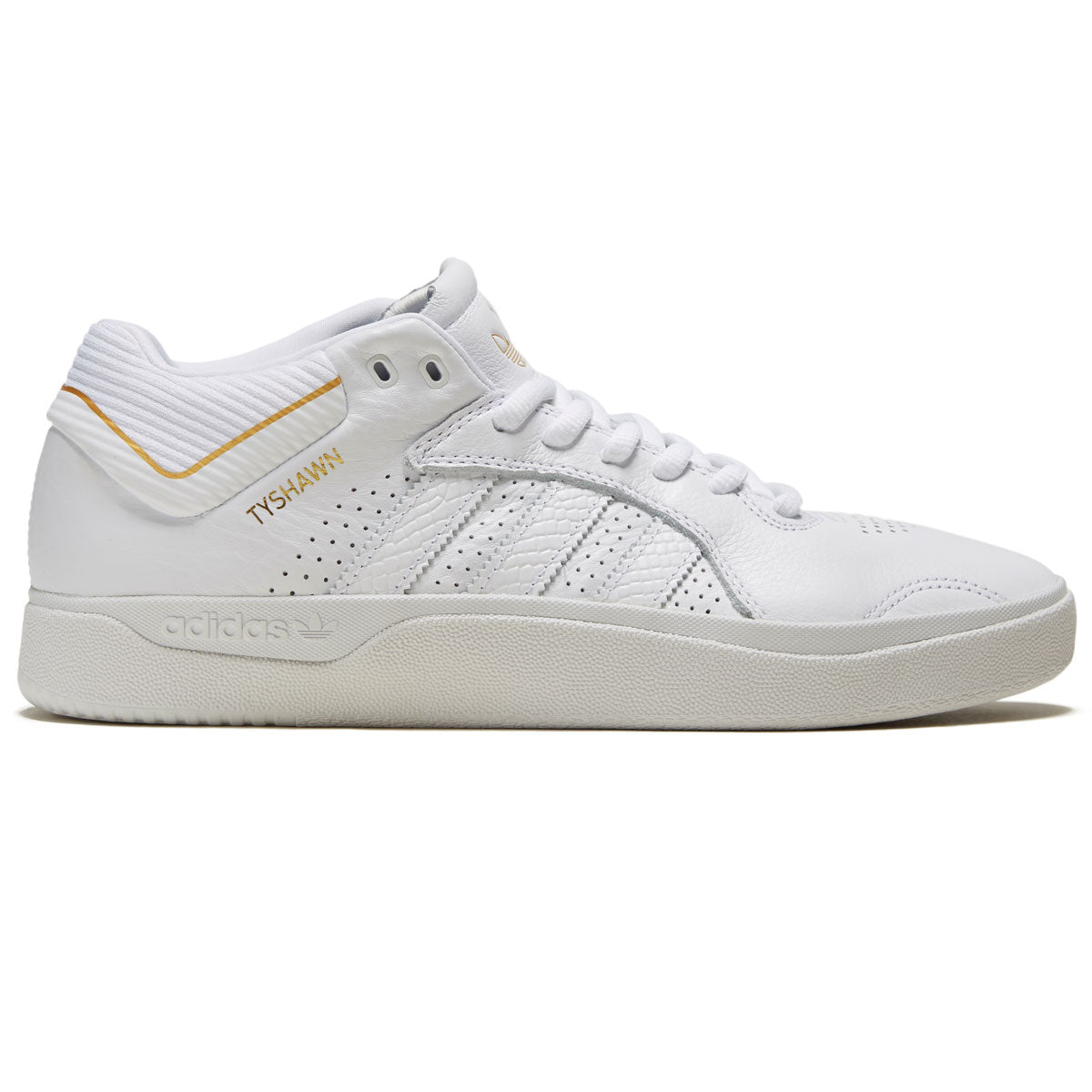Adidas Tyshawn Shoes - White/White/Gold Metallic image 1