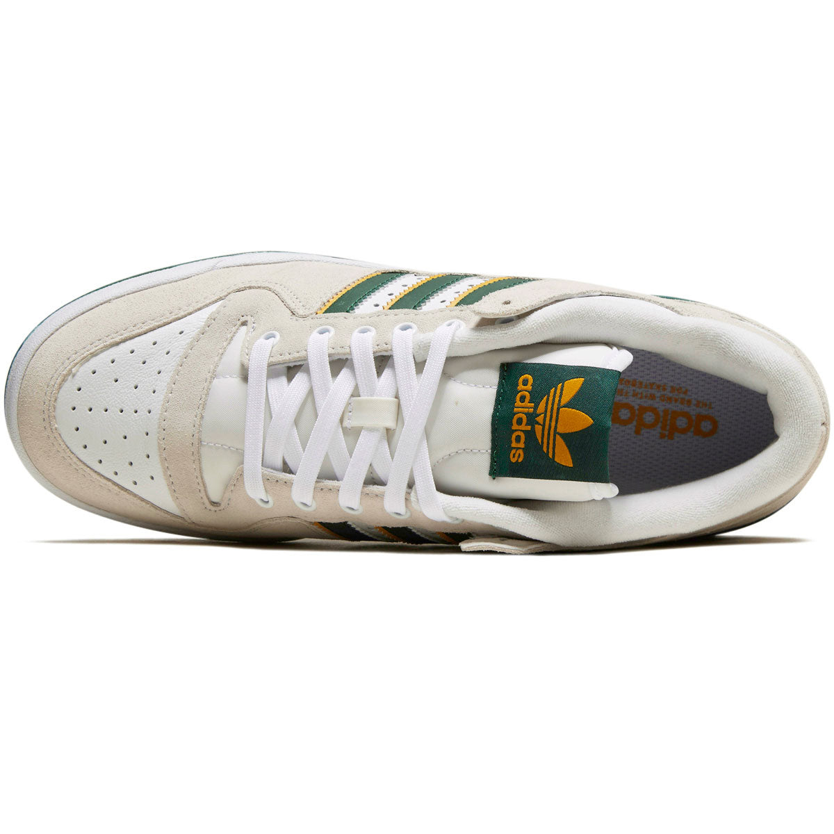Adidas Forum 84 Low ADV Shoes - Crystal White/Dark Green/Preloved Yellow image 3